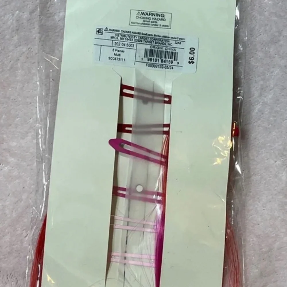 💘 Cat & Jack Valentine Faux Hair Clip-Ins + Heart Clips | NWT